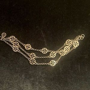 Tory Burch Silver Triple Strand Bracelet